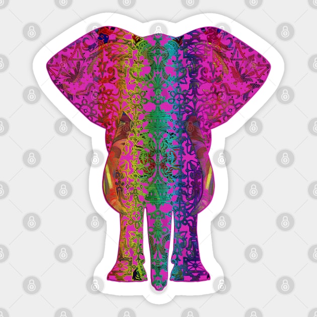 Rainbow Fuschia Ganesha Sticker by zuzugraphics